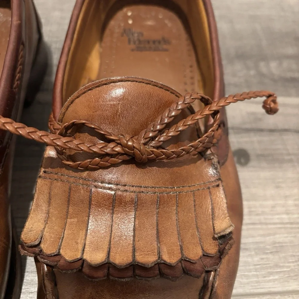 Allen Edmonds Danforth Kilted Tassel Loafer Shoe, Brown Leather Mens 9.5 D